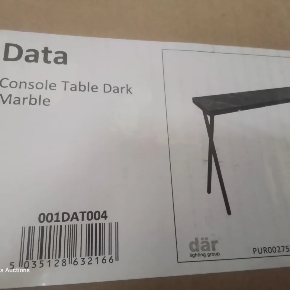 BOXED DATA CONSOLE TABLE DARK MARBLE