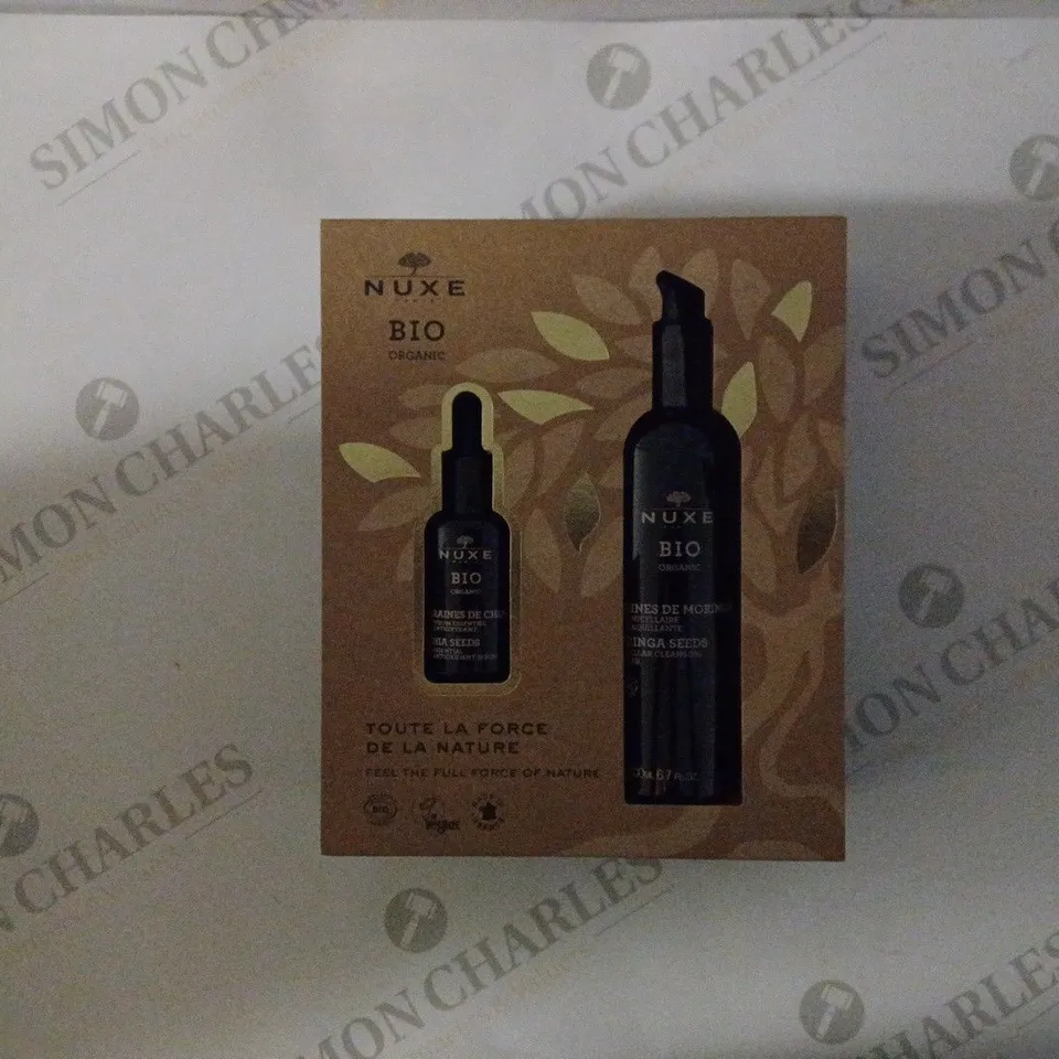 LOT OF 6 NUXE PARIS BIO ORGANIC ALL THE FORCE OF NATURE GIFT SET TO INCLUDE ESSENTIAL ANTIOXIDANT SERUM 30ML & MICELLAR CLEANSING WATER 200ML