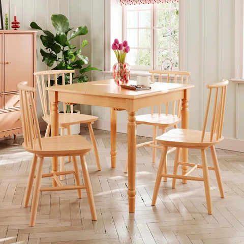 BOXED HARVEY 2-4 SEATER SQUARE EXTENDABLE DINING TABLE NATURAL (1 BOX)