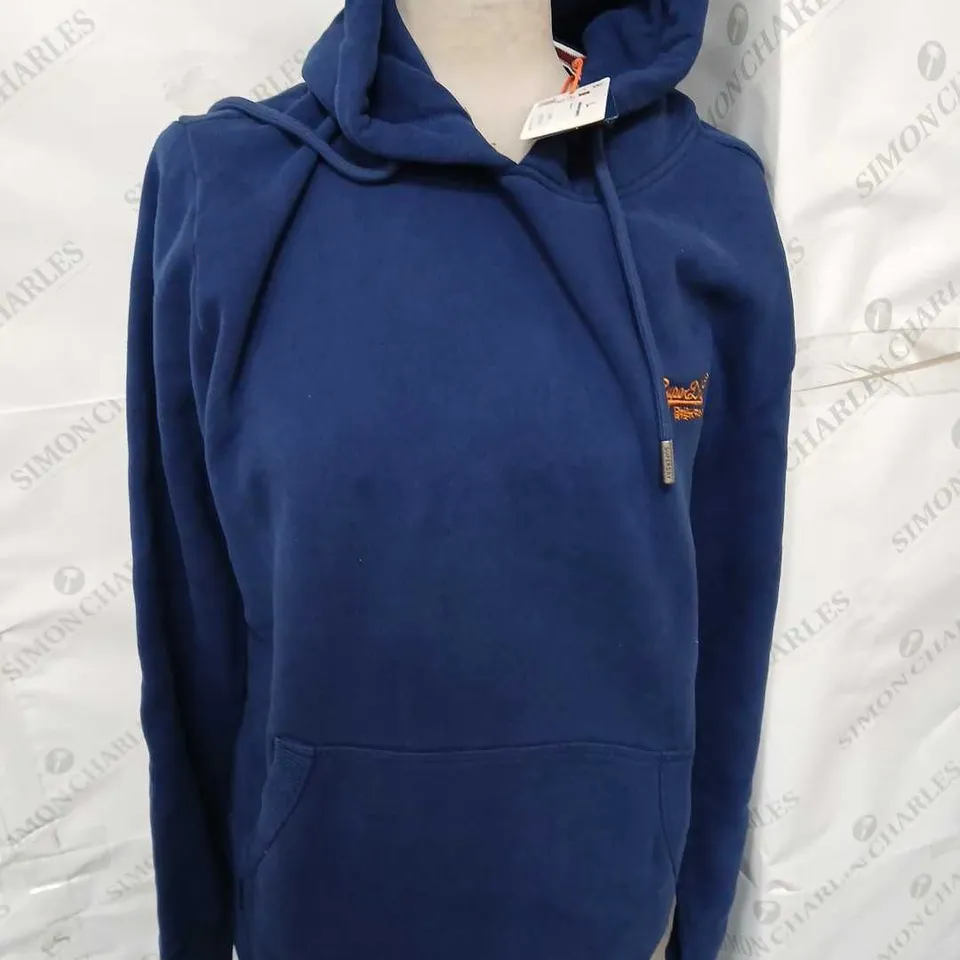 SUPERDRY LOGO HOODIE IN NAVY - LARGE