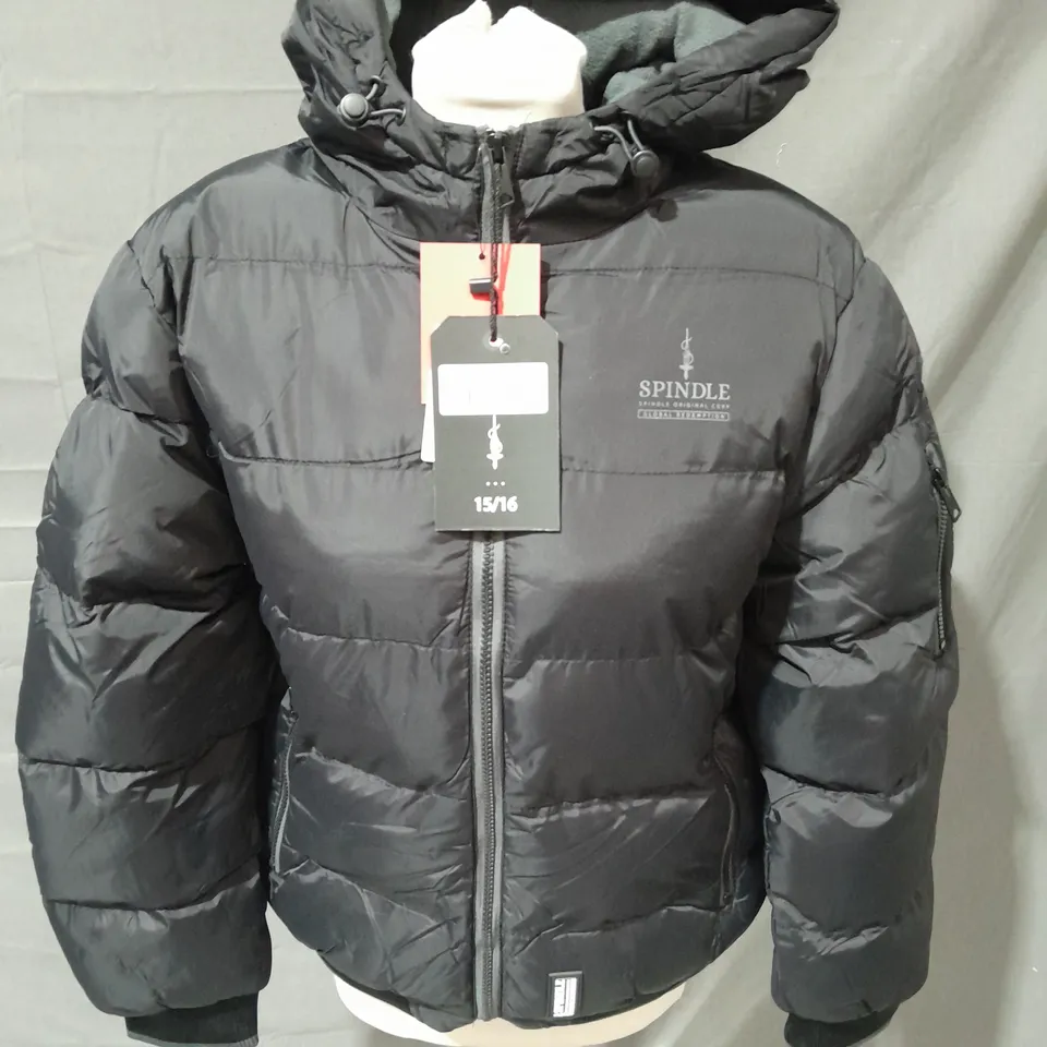 SPINDLE POSITRON BLACK PADDED WATER RESISTANT COAT - 15/16 