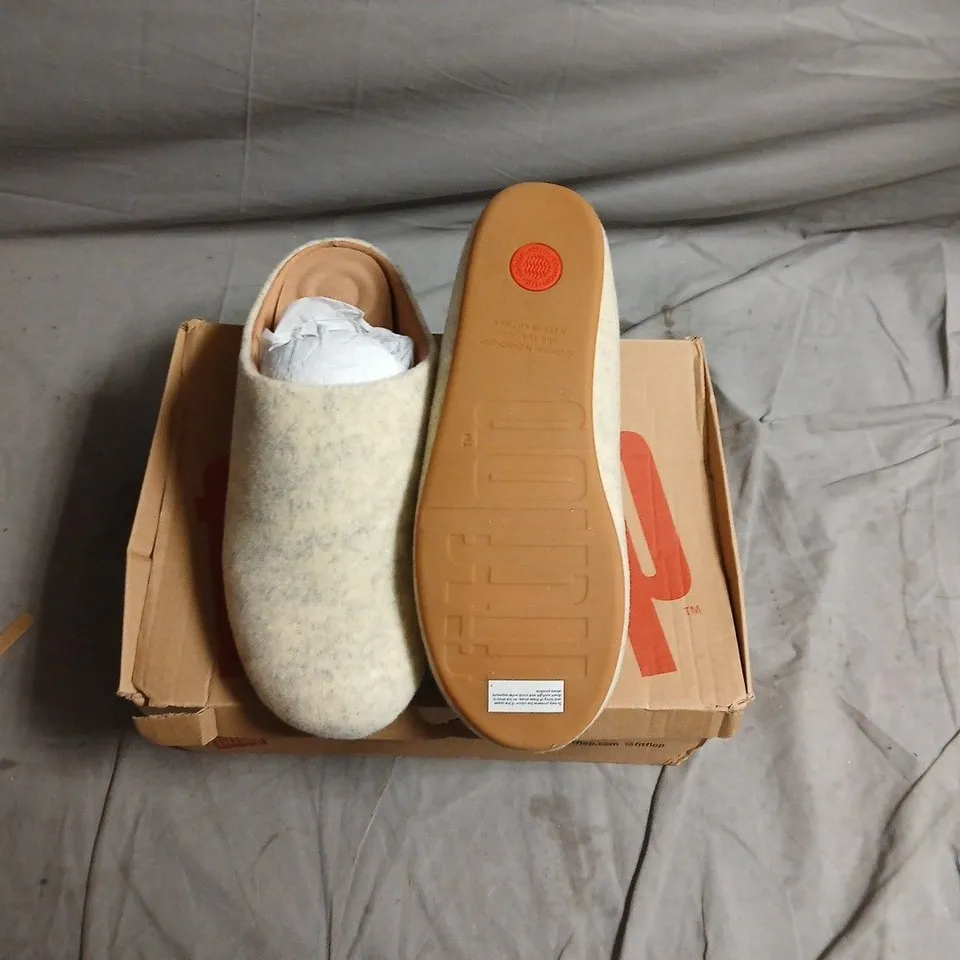 FitFlop Chrissie Felt Slippers – UK 8 – Cool Taupe