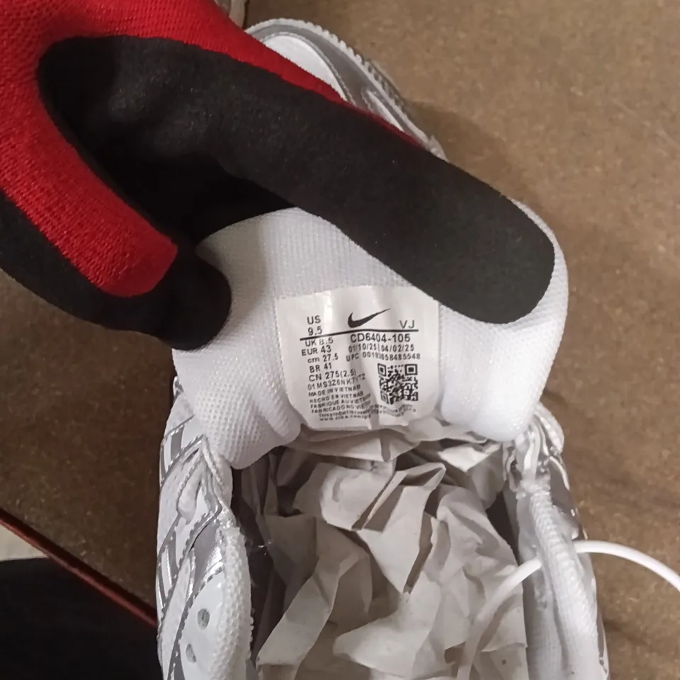 NIKE SNEAKERS, WHITE & SILVER, UK 8.5 (US 9.5) 