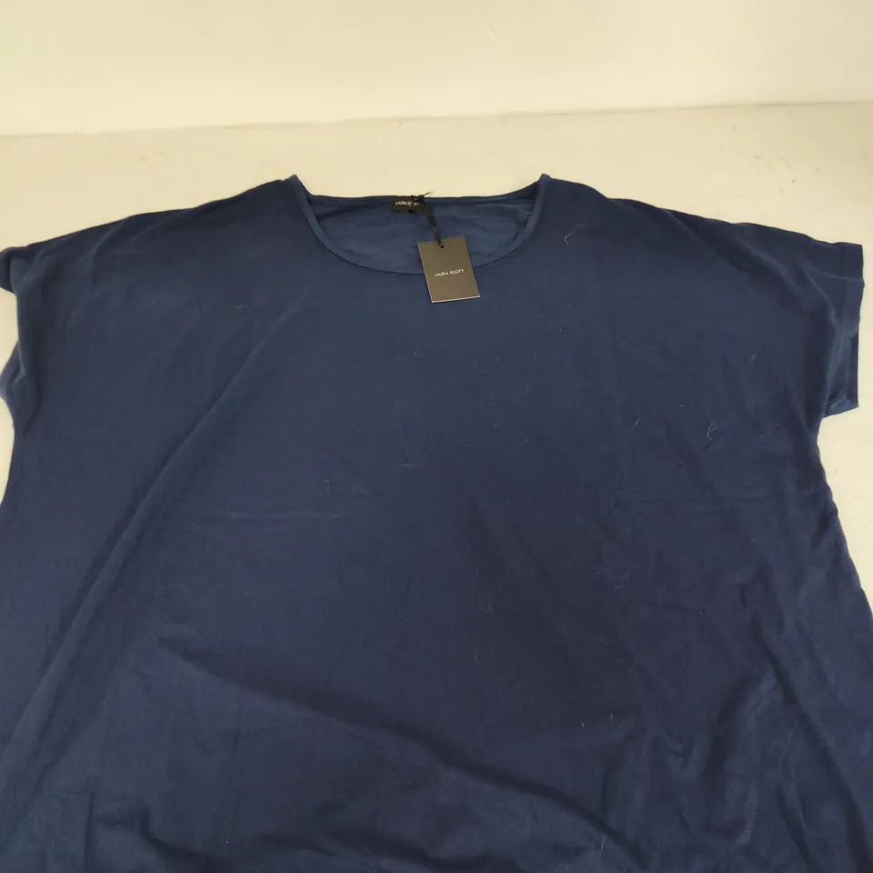 LAURA SCOTT WOMEN'S NAVY TOP, UK 22/24 (EU 48/50)