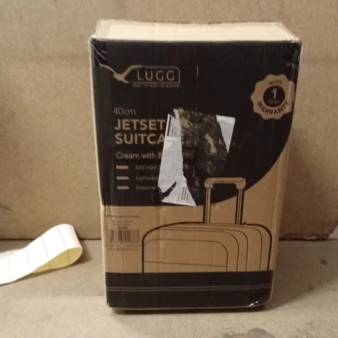 BOXED LUGG - 40CM JETSET SUITCASE CREAM & BROWN