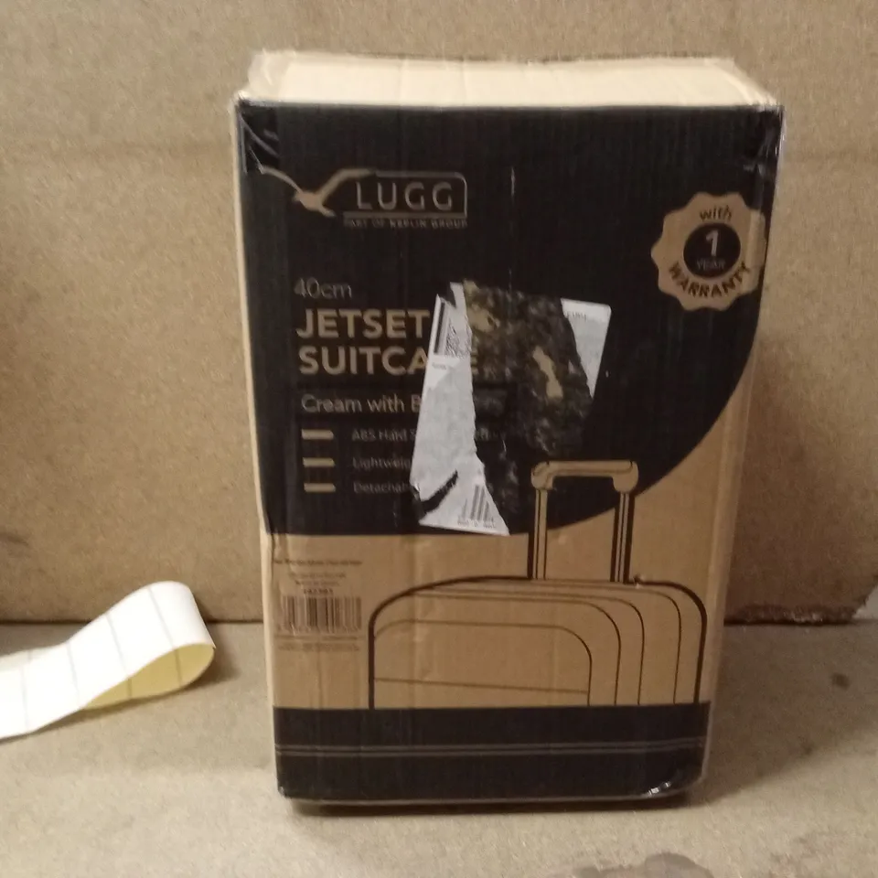 BOXED LUGG - 40CM JETSET SUITCASE CREAM & BROWN