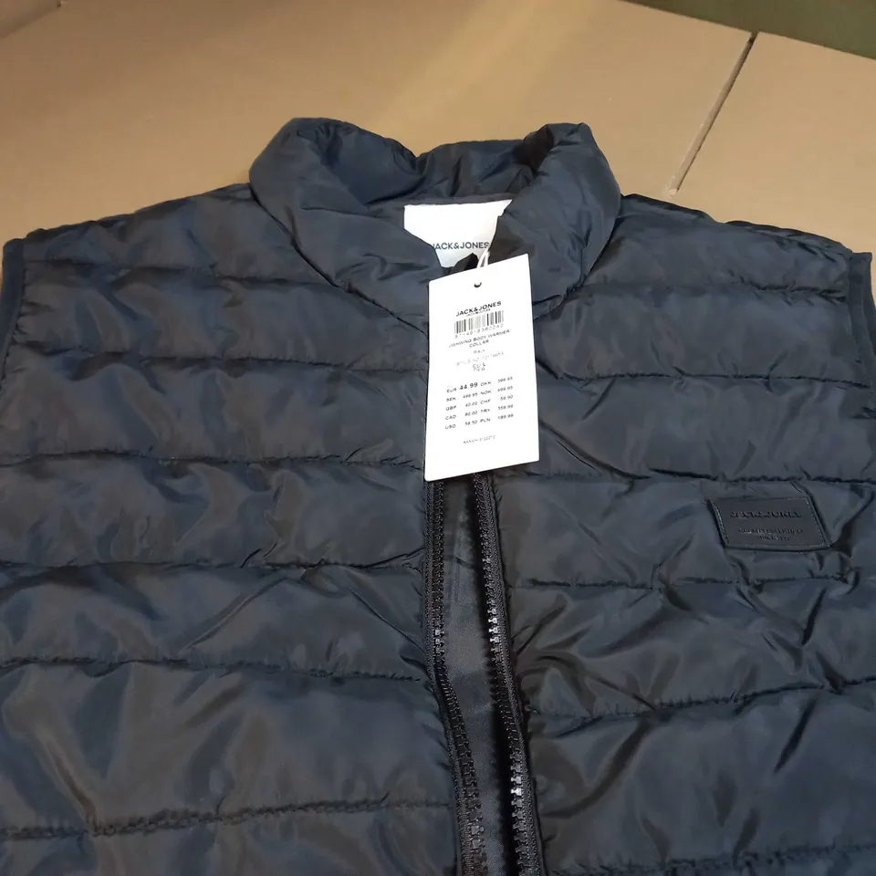 JACK & JONES BLACK BODYWARMER - LARGE