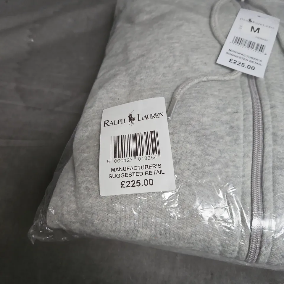 POLO RALPH LAUREN GREY HOODIE MEDIUM BAGGED