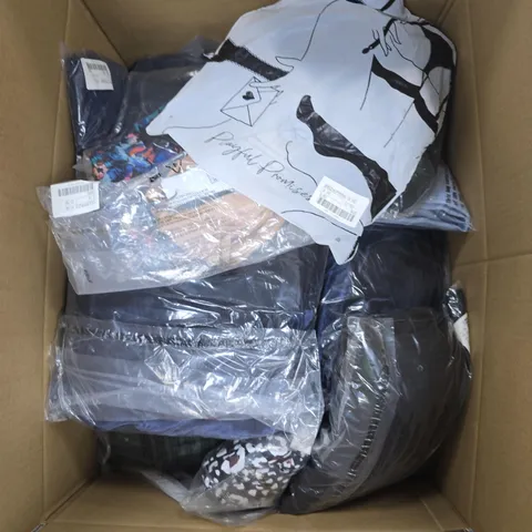 APPROXIMATELY 20 ASSORTED CLOTHING PRODUCTS IN VARIOUS STYLES & SIZES