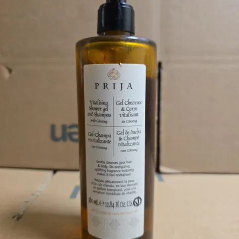 LARGE QUANTITY OF PRIJA VITALISING SHOWER GEL AND SHAMPOO WITH GINSENG – 300 ML