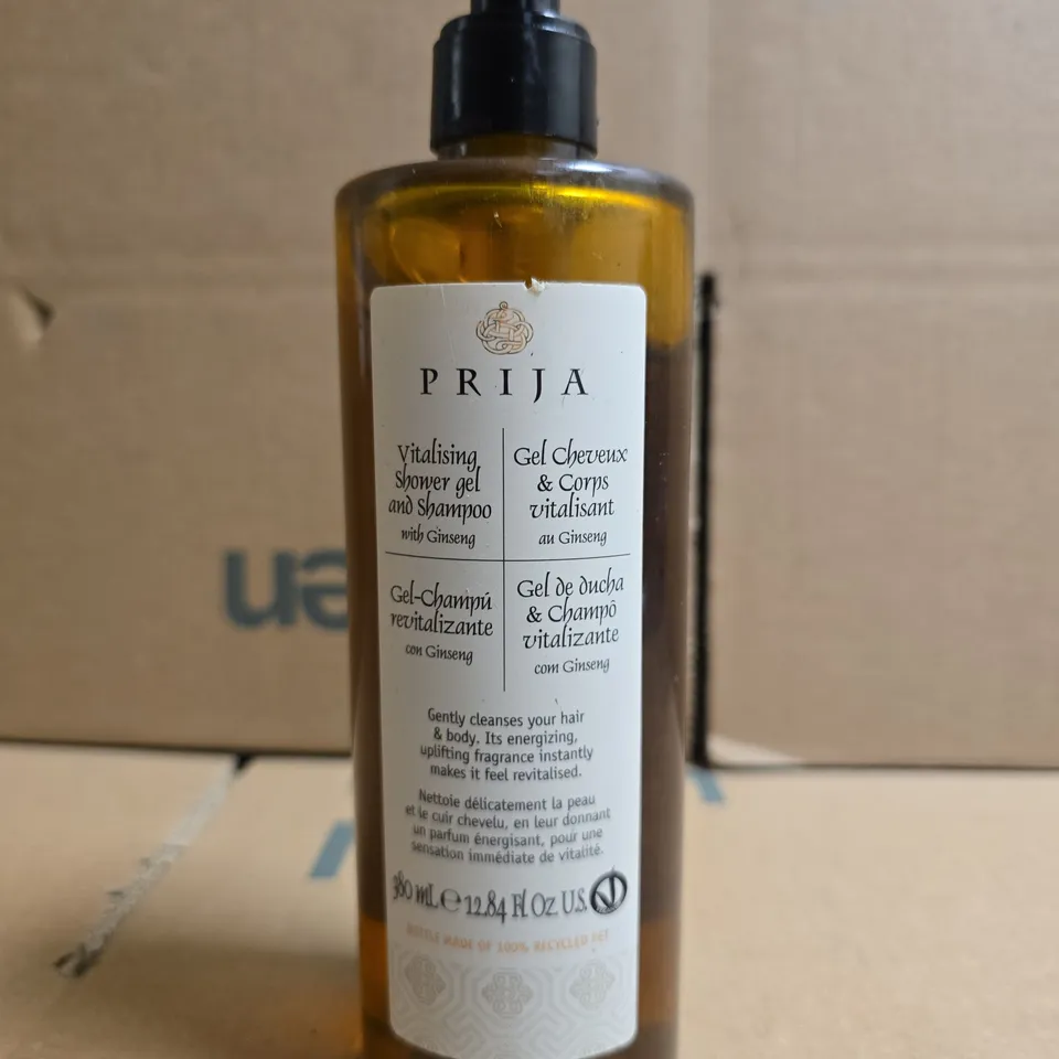 LARGE QUANTITY OF PRIJA VITALISING SHOWER GEL AND SHAMPOO WITH GINSENG – 300 ML
