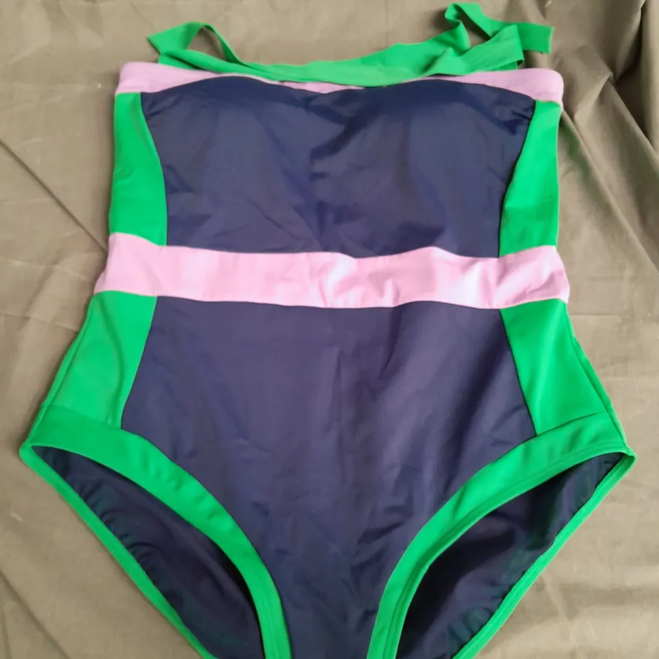 BODEN SWIMSUIT BLUE/GREEN/PINK SIZE 18
