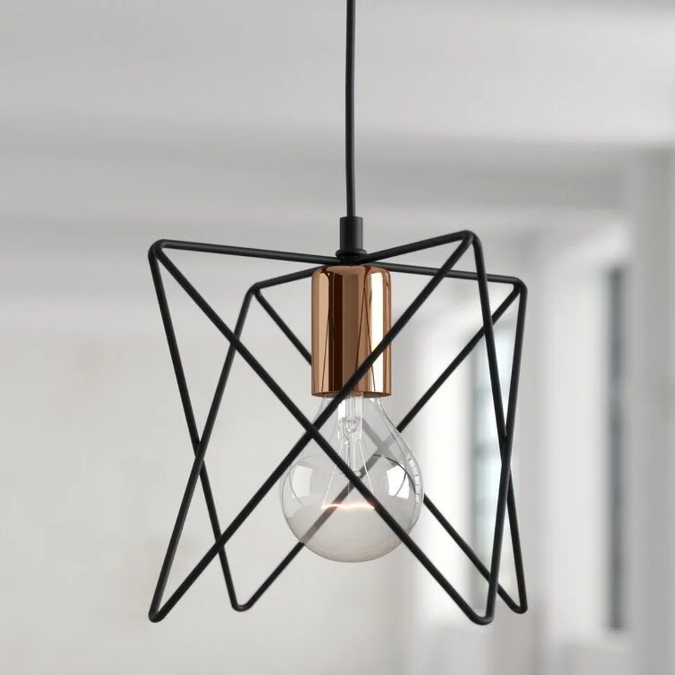 BOXED BUSSARD 1 LIGHT SINGLE GEOMETRIC PENDANT