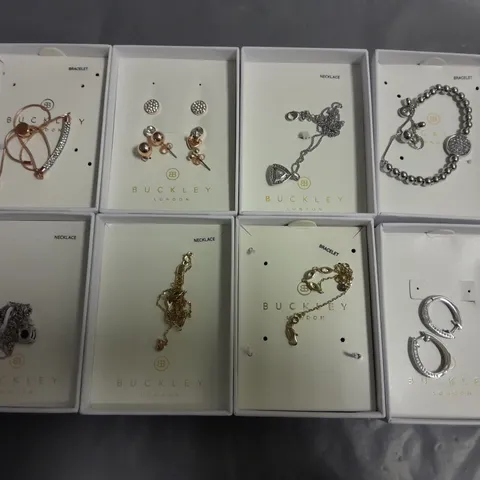 LOT OF 8 ASSORTED BOXED BUCKLEY LONDON JEWELLERY ITEMS