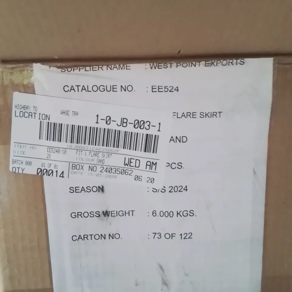 BOXED BRAND NEW APPROXIMATELY 14 JD WILLIAMS FIT&FLARE SKIRT SAND SIZE 28