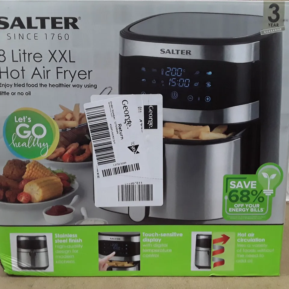 BOXED BRAND NEW  SALTER 8 LITRE SAL HOT AIR FRYER 