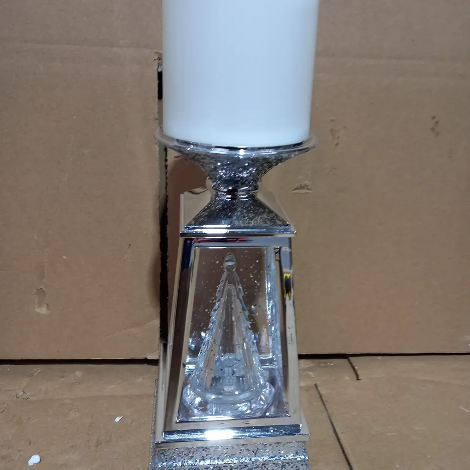 JULIEN MACDONALD FLAMELESS SWIRLING GLITTER CHRISTMAS TREE CANDLE HOLDER