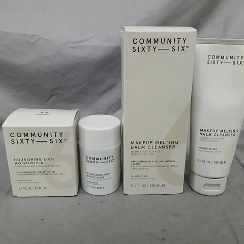 COMMUNITY SIXTY-SIX MAKEUP MELTING BALM CLEANSER 150ML + NOURISHING RICH MOISTURISER 50ML