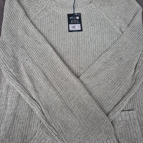 WHITE STUFF BAILEY COTTON JUMPER – KHAKI GREEN, UK 18 (EU 46 US 14)