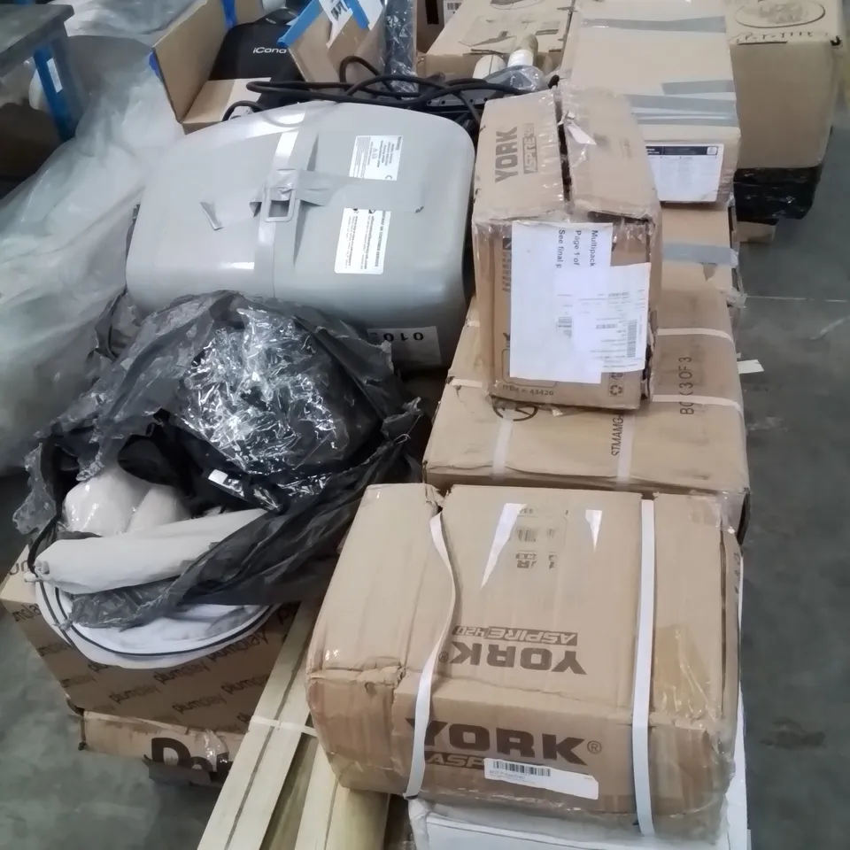 PALLET OF ASSORTED INCOMPLETE SPORTS, GYM, BABY STROLLER AND OUTDOOR PLAY PARTS AND PIECES