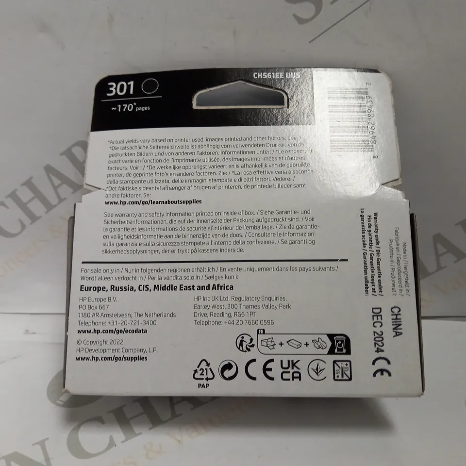 HP 301 BLACK INK CARTRIDGE