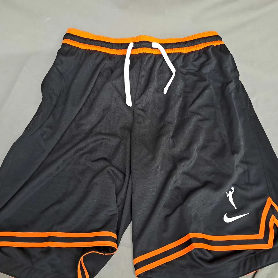 NIKE X WNBA LOOSE FIT SHORTS IN BLACK/ORANGE - XL