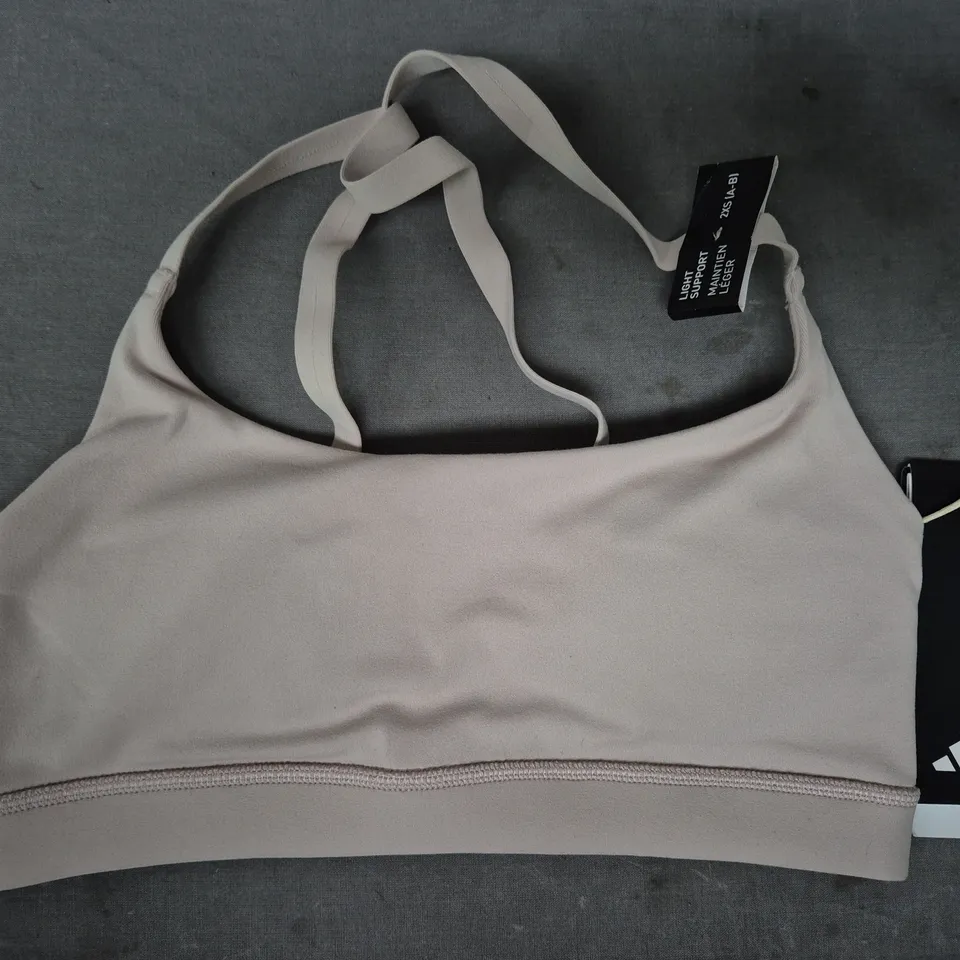 ADIDAS ALL ME LIGHT SUPPORT BRA IN BEIGE SIZE 2XS (A-B)