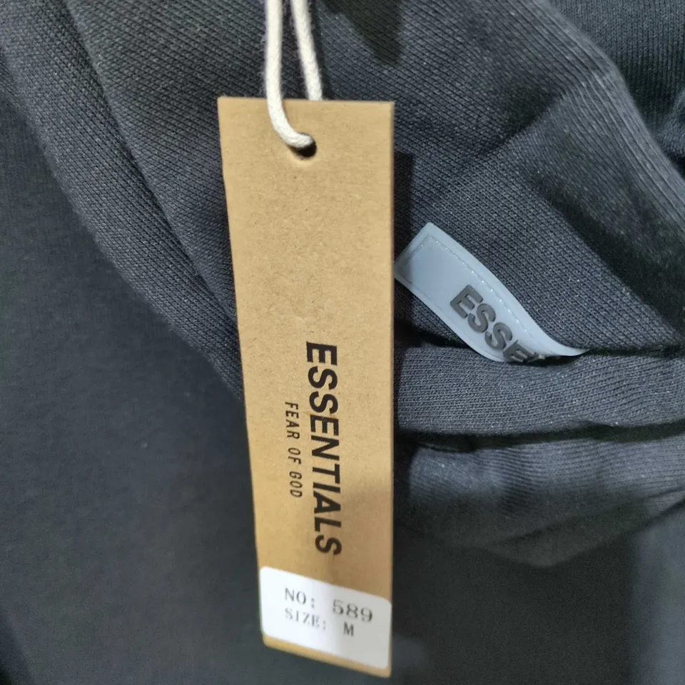 FEAR OF GOD ESSENTIALS HOODIE – BLACK, SIZE M