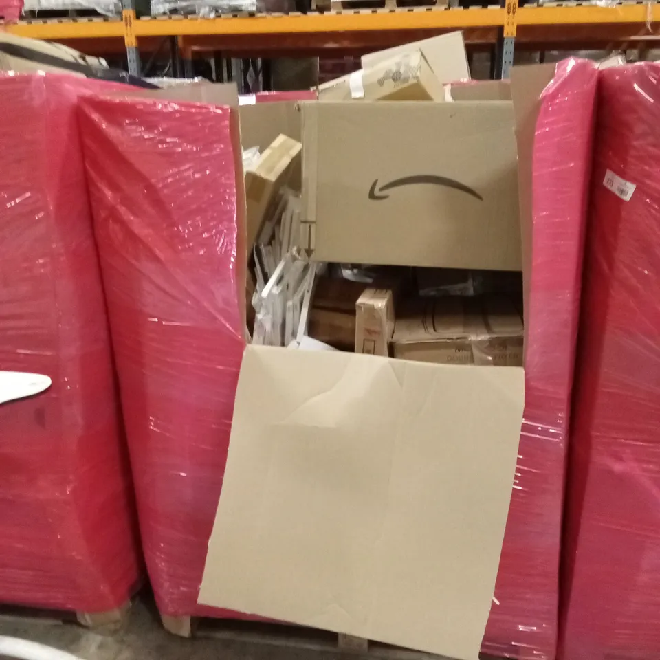 PALLET OF ASSORTED HOUSEHOLD GOODS & PRODUCTS TO INCLUDE; AIR FRYER, BABY STROLLER, TOILET SEAT, WATER TABLE, IPAD CASES ETC