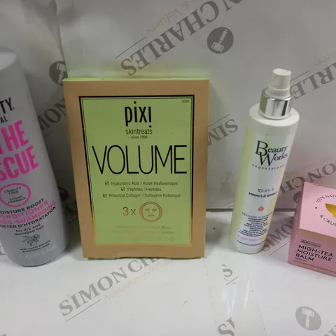 BOX OF APPROXIMATELY 20 ASSORTED COSMETIC ITEMS TO INCLUDE PIXI SKINTREATS MASK, BEAUTY WORKS MIRACLE SPRAY, TEA MOISTURE BALM ETC
