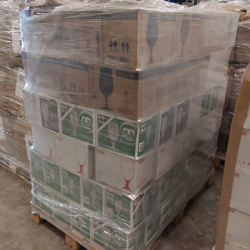 PALLET OF BRAND NEW BIER CO BEER GLASSES // SIZES: 0.38L AND 0.3L // APPROXIMATELY 114 BOXES OF 6X GLASSES