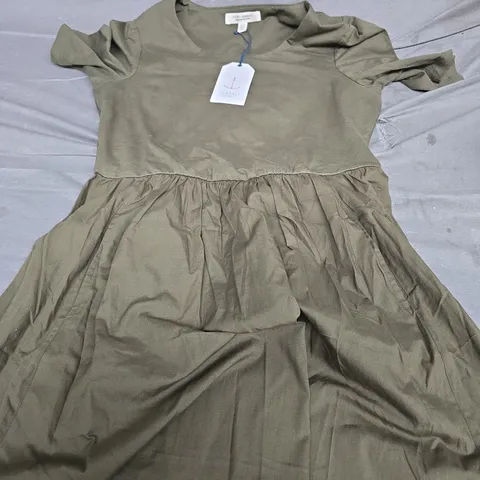SEA SALT MADDER DRESS IN OLIVE SIZE UK 12