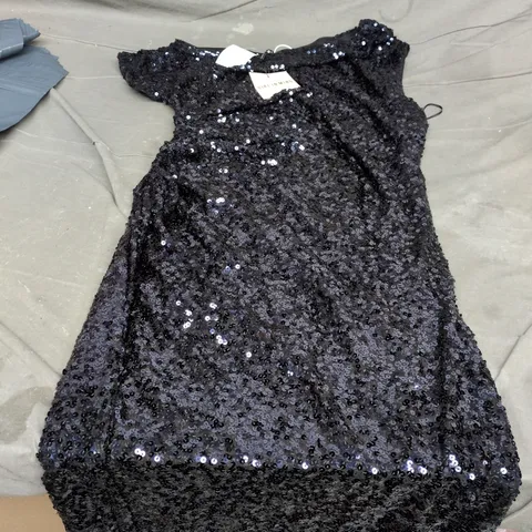 GIRL IN MIND DIXIE SPARKLE NAVY OFF-SHOULDER SEQUIN DRESS – WOMEN'S CLOTHING SIZE 16