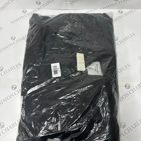 ABERCROMBIE & FITCH WOOL BLEND BELTED BLANKET COAT IN BLACK SIZE XL