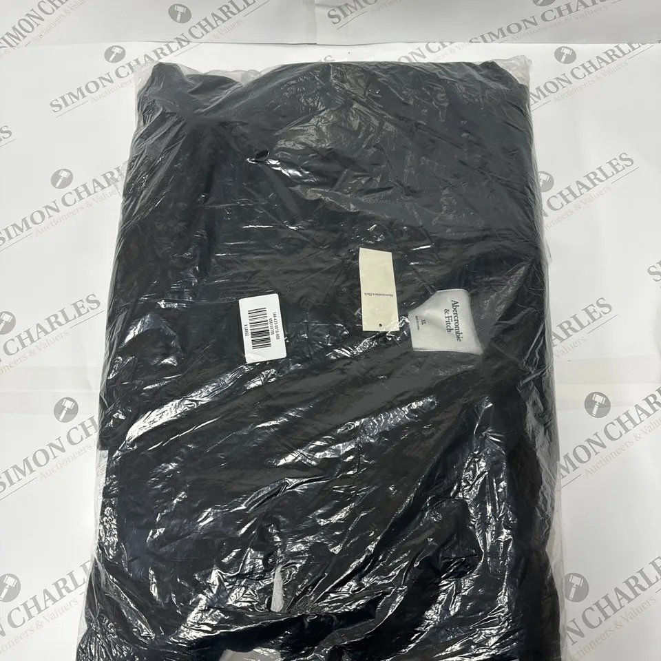 ABERCROMBIE & FITCH WOOL BLEND BELTED BLANKET COAT IN BLACK SIZE XL