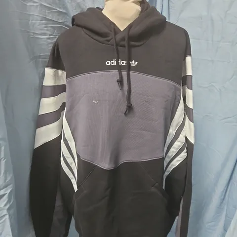 ADIDAS SANTIAGO HD HOODIE β BLACK WITH GREY PANEL, UK M