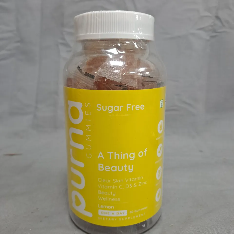 Pura Gummies – A Thing of Beauty Sugar Free Vitamin C, D3 & Zinc Gummies (Lemon)