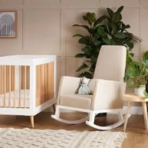 BOXED OBABY HIGH BACK ROCKING CHAIR - OATMEAL (1 BOX)