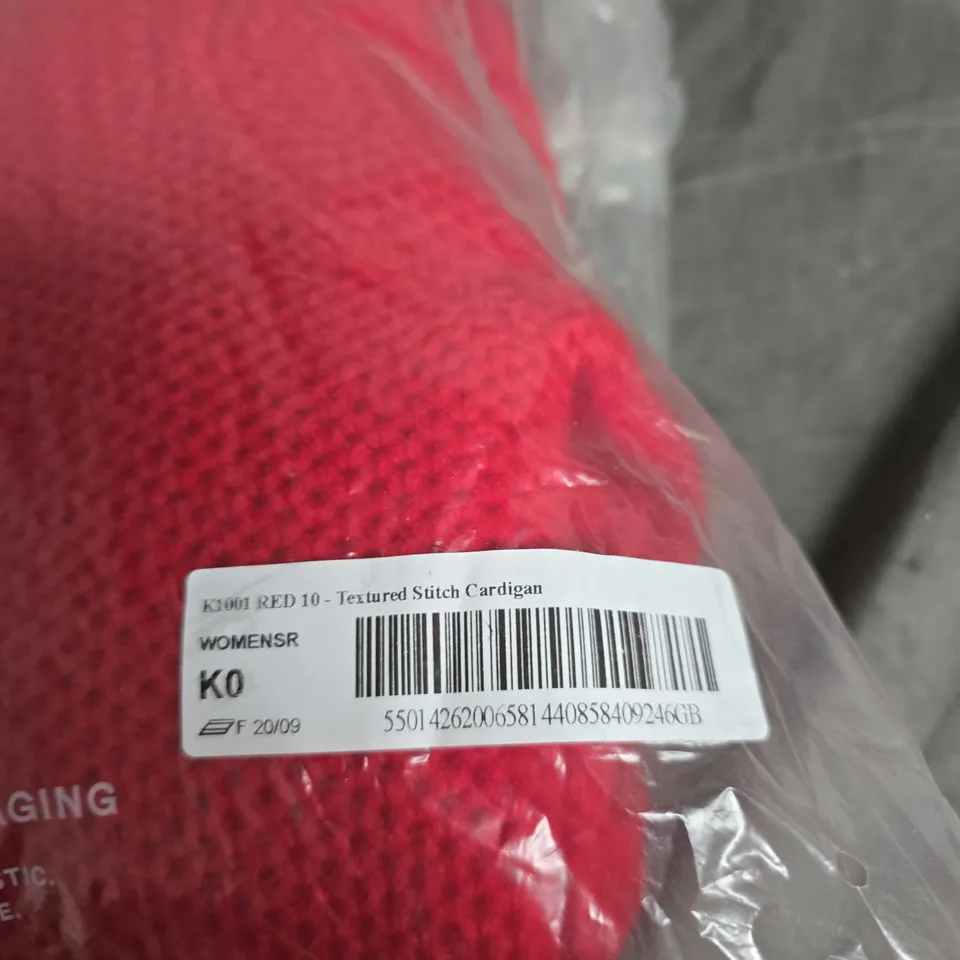 BODEN TEXTURED STITCH CARDIGAN – RED, UK 10