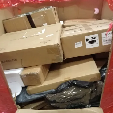 PALLET OF ASSORTED HOUSEHOLD GOODS AND PRODUCTS TO INCLUDE; BOXED FURNITURE ETC
