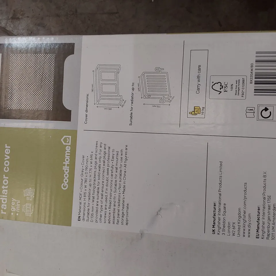 BOXED MAYFAIR RADIATOR COVER GREY MINI