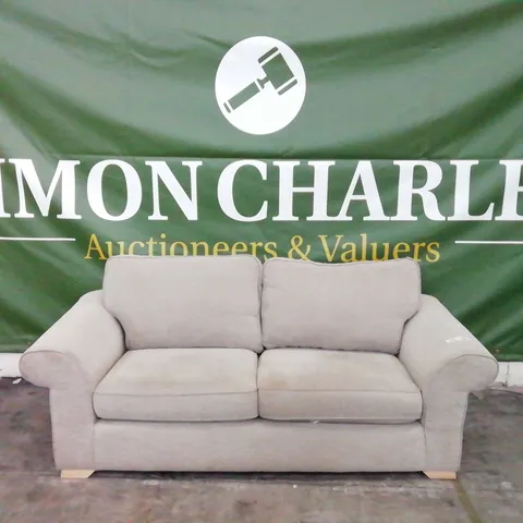 DESIGNER SOFOLOGY ASHFORD BEIGE FABRIC TWO SEATER SOFA
