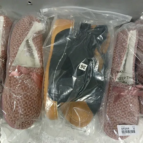 BOX OF APPROXIMATELY 15 ASSORTED PAIRS OF SHOES AND FOOTWEAR ITEMS IN VARIOUS COLOURS, STYLES, AND SIZES - COLLECTION ONLY