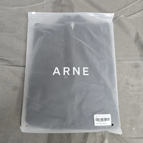 BAGGED ARNE COTTON KNITTED HALF ZIP FUNNEL NECK JUMPER – BLACK, SIZE M