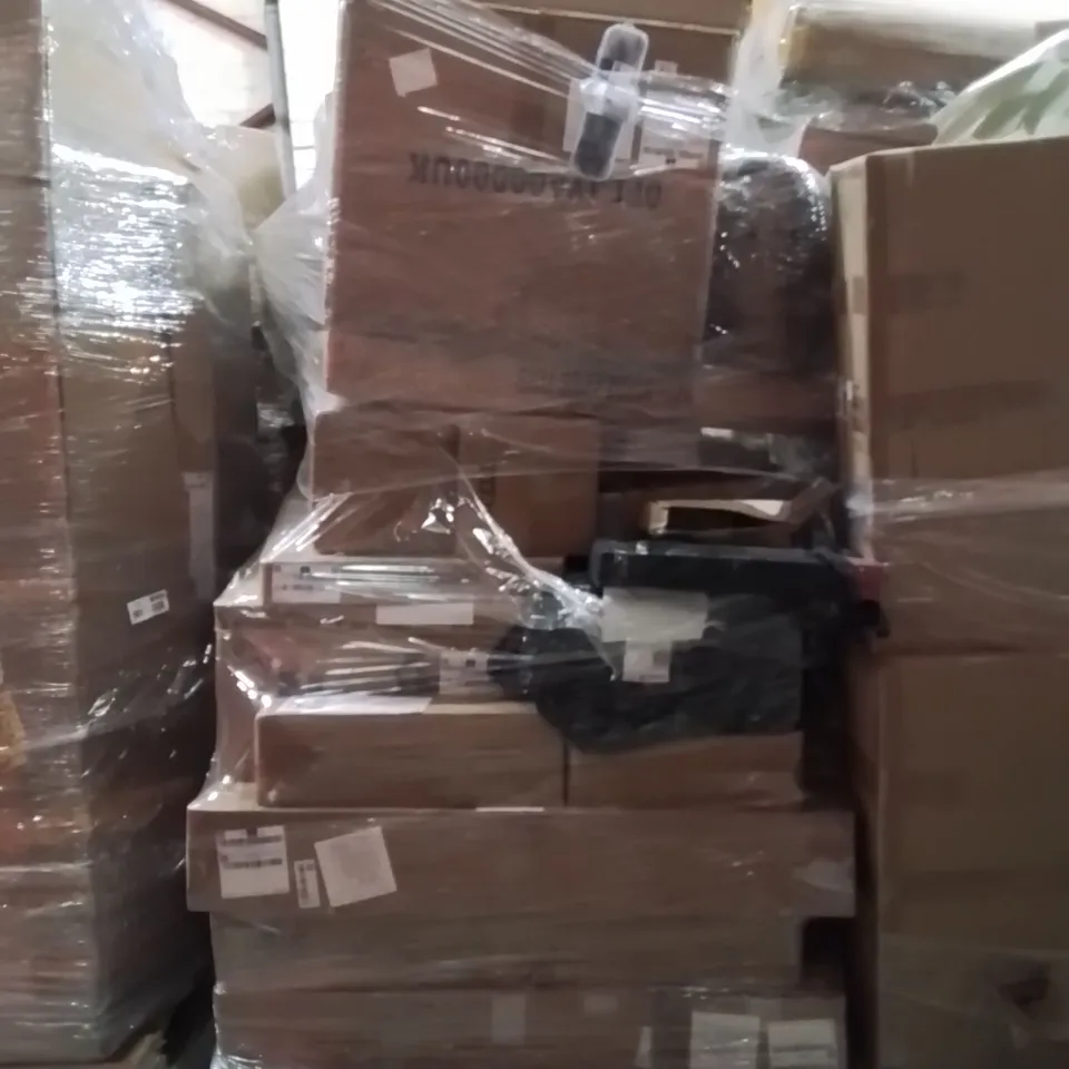 PALLET OF ASSORTED HOUSEHOLD GOODS AND PRODUCTS TO INCLUDE;JUMP STARTER,HEAT PRESS MACHINE,HAIR DRYER