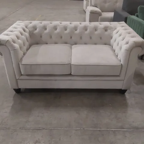 QUALITY DESIGNER 2-SEATER VELVET CHESTERFIELD SOFA 