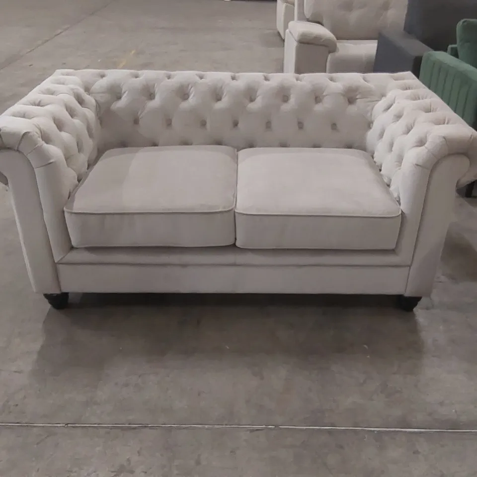 QUALITY DESIGNER 2-SEATER VELVET CHESTERFIELD SOFA 