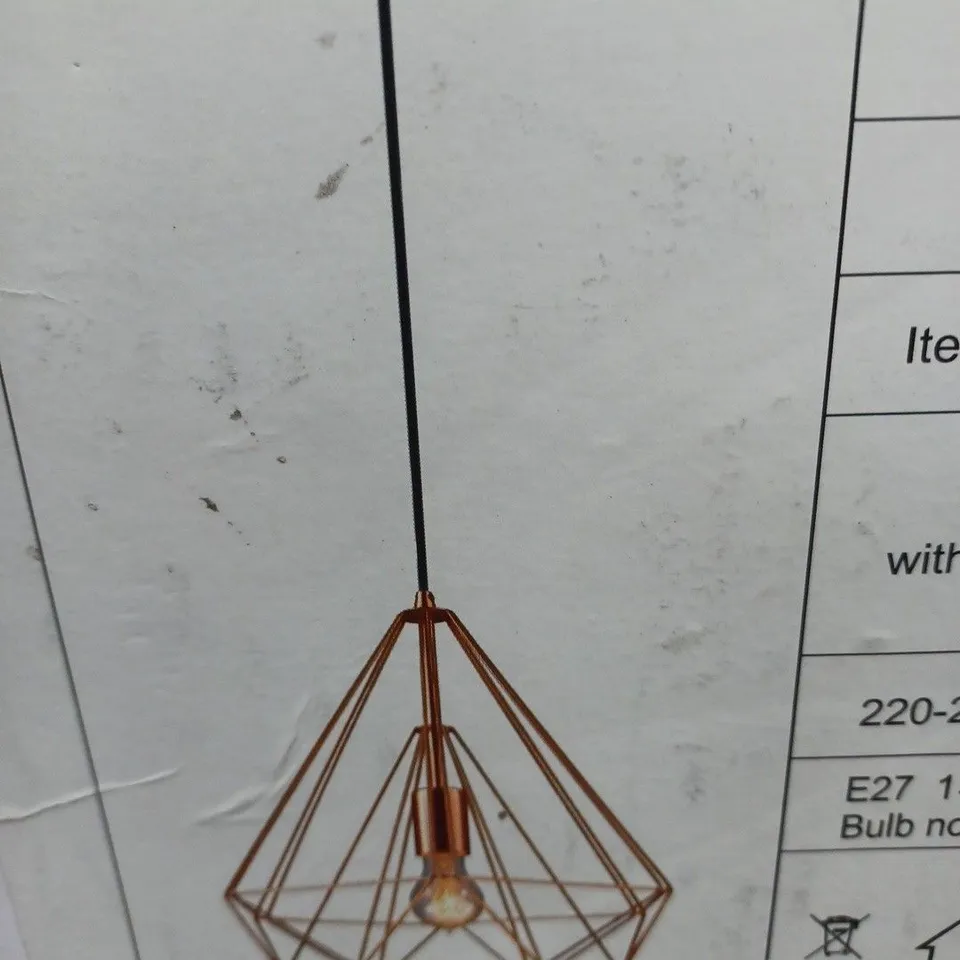 BOXED MILO LIGHTING MERTON 1 LIGHT GEOMETRIC PENDANT COPPER
