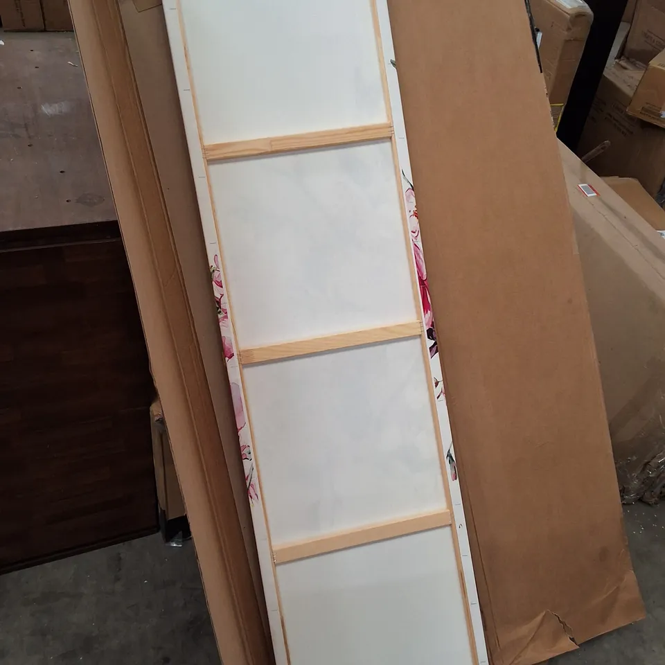 WHITE FLORAL 3-SECTION ROOM DIVIDER 