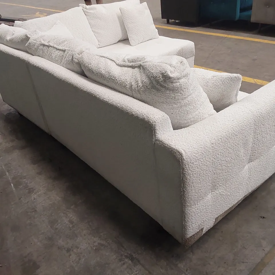 RUNE FABRIC CORNER SOFA - CREAM RRP £1099